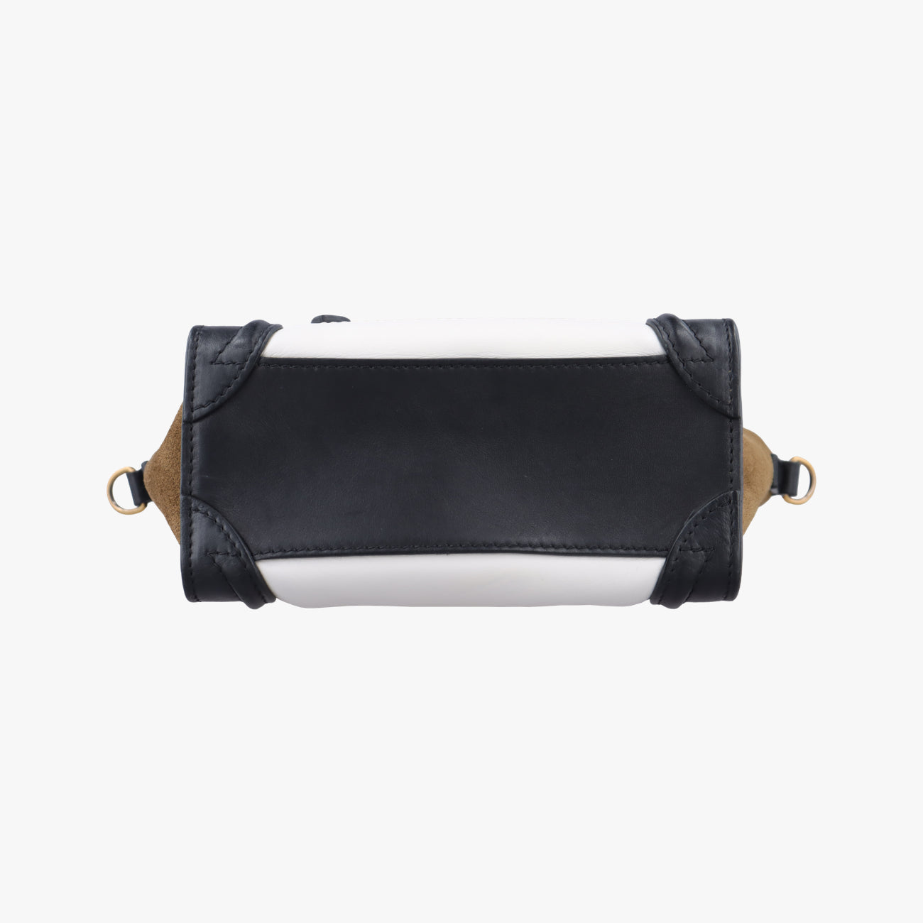 Pre-owned Celine luggage nano shopper Brown x white x black Leather  shoulderbag | stylenewstar