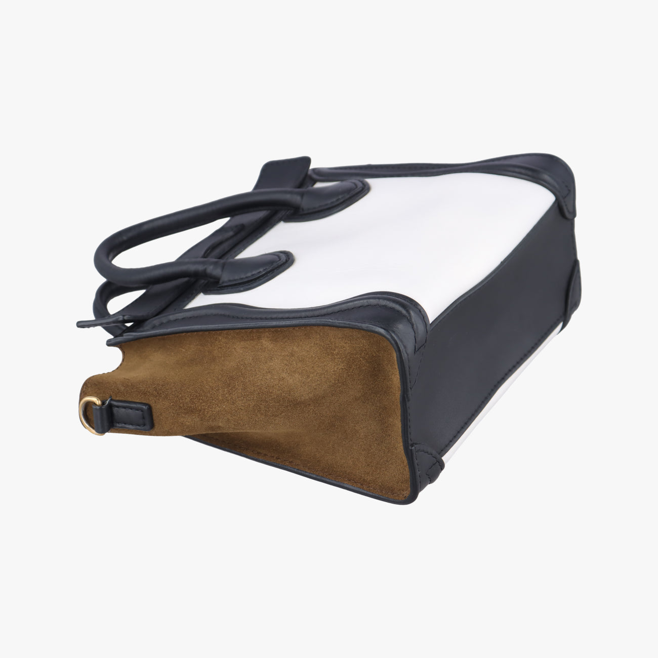 Pre-owned Celine luggage nano shopper Brown x white x black Leather  shoulderbag | stylenewstar