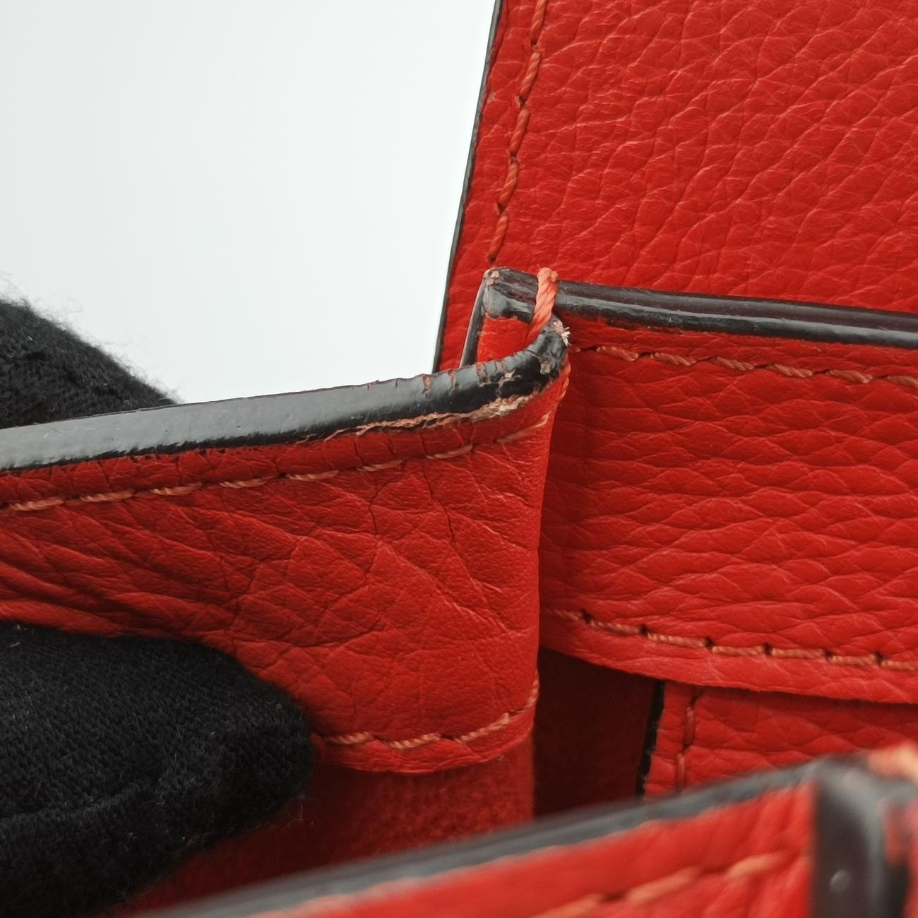 Pre-owned Celine Luggage Mini Shopper Orange Leather  handbag | stylenewstar