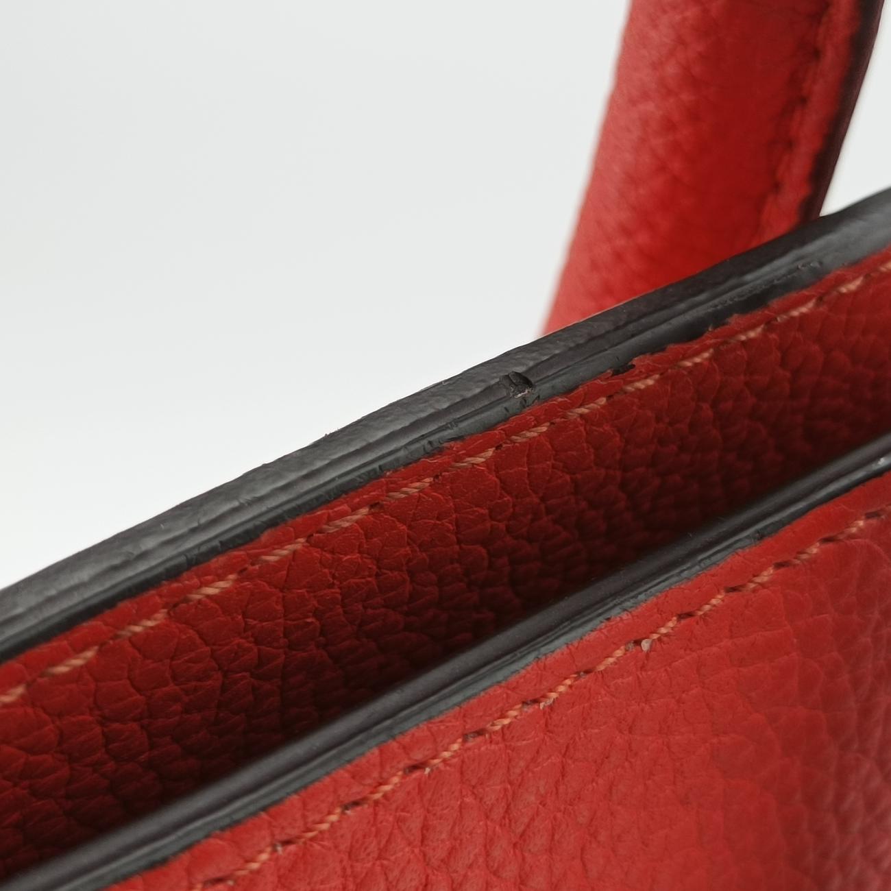 Pre-owned Celine Luggage Mini Shopper Orange Leather  handbag | stylenewstar