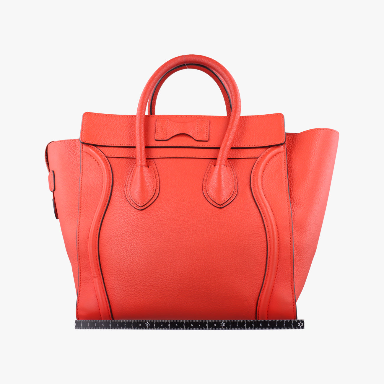 Pre-owned Celine Luggage Mini Shopper Orange Leather  handbag | stylenewstar