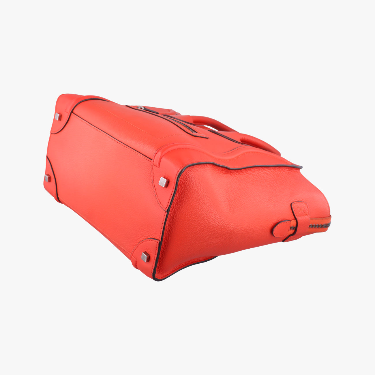 Pre-owned Celine Luggage Mini Shopper Orange Leather  handbag | stylenewstar