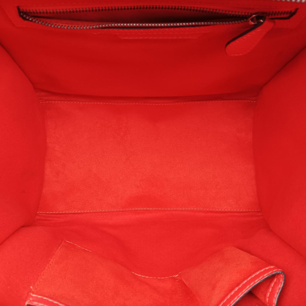 Pre-owned Celine Luggage Mini Shopper Orange Leather  handbag | stylenewstar