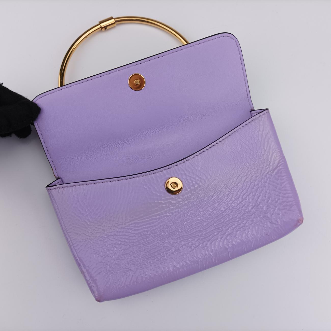 Pre-owned VERSACE La Medusa Purple Patent  shoulderbag | stylenewstar