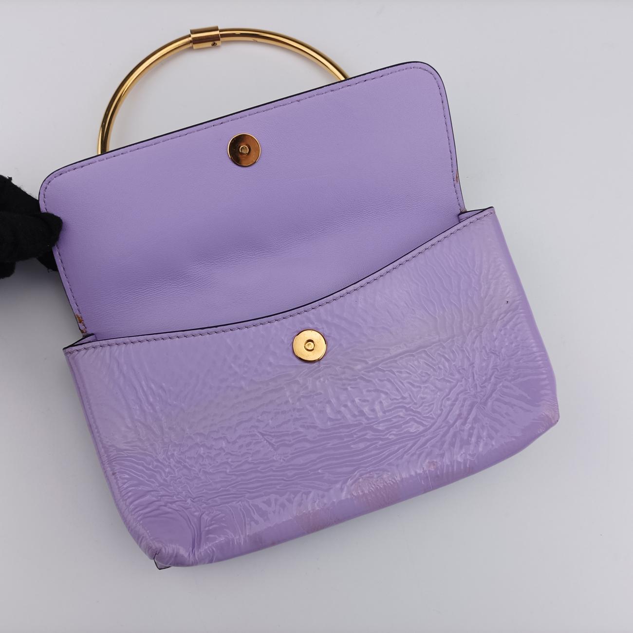 Pre-owned VERSACE La Medusa Purple Patent  shoulderbag | stylenewstar