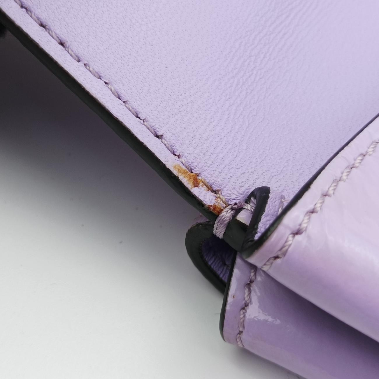 Pre-owned VERSACE La Medusa Purple Patent  shoulderbag | stylenewstar