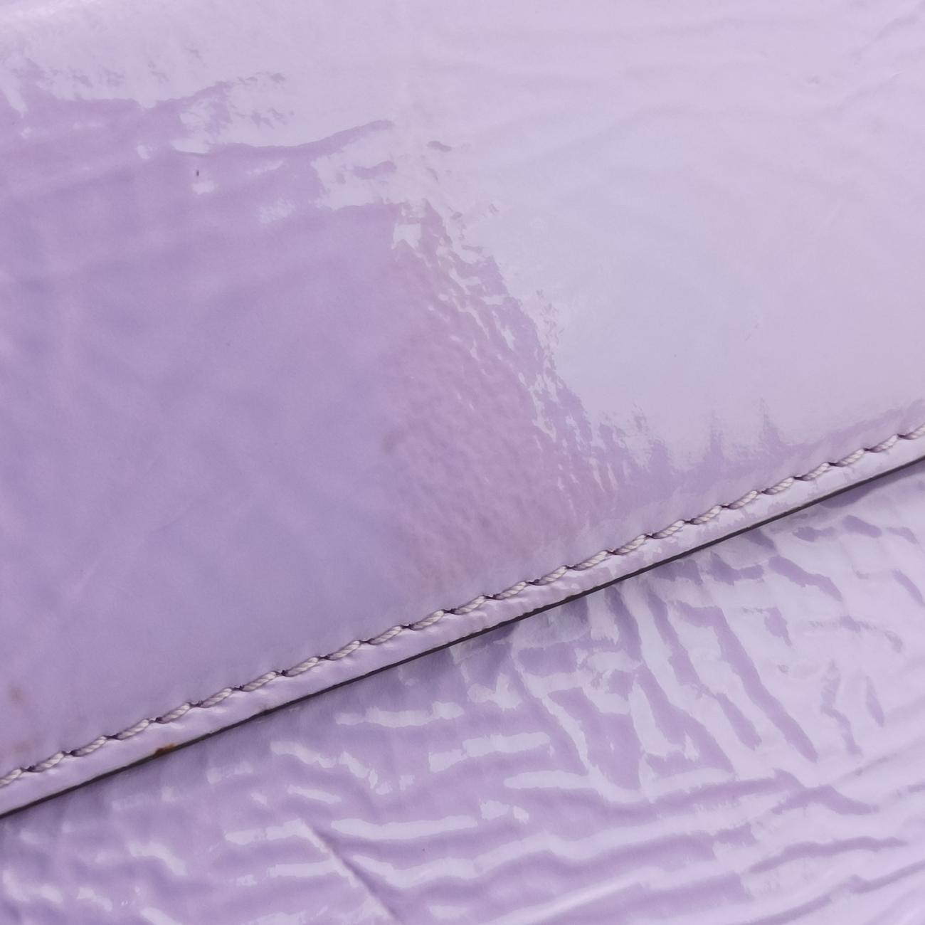 Pre-owned VERSACE La Medusa Purple Patent  shoulderbag | stylenewstar