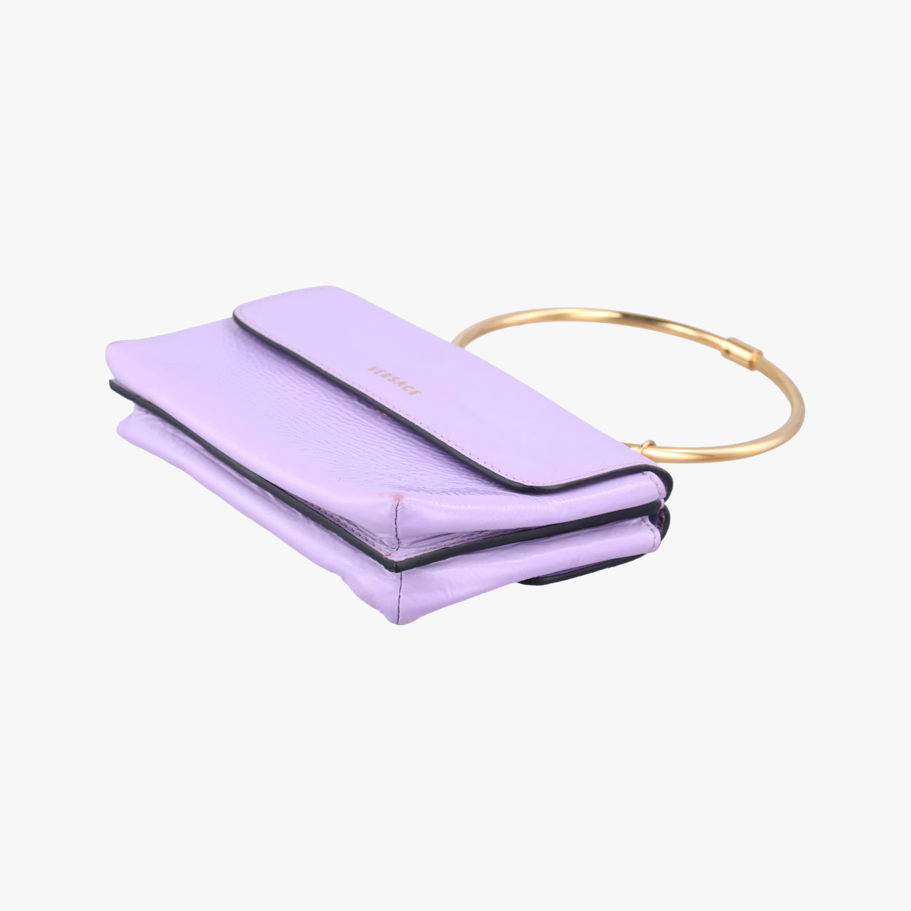 Pre-owned VERSACE La Medusa Purple Patent  shoulderbag | stylenewstar