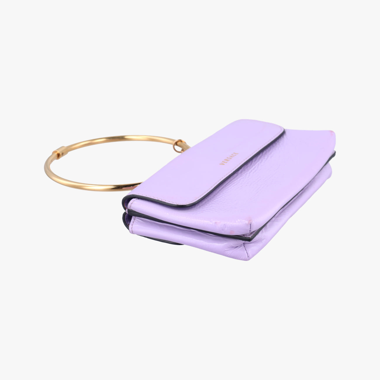 Pre-owned VERSACE La Medusa Purple Patent  shoulderbag | stylenewstar