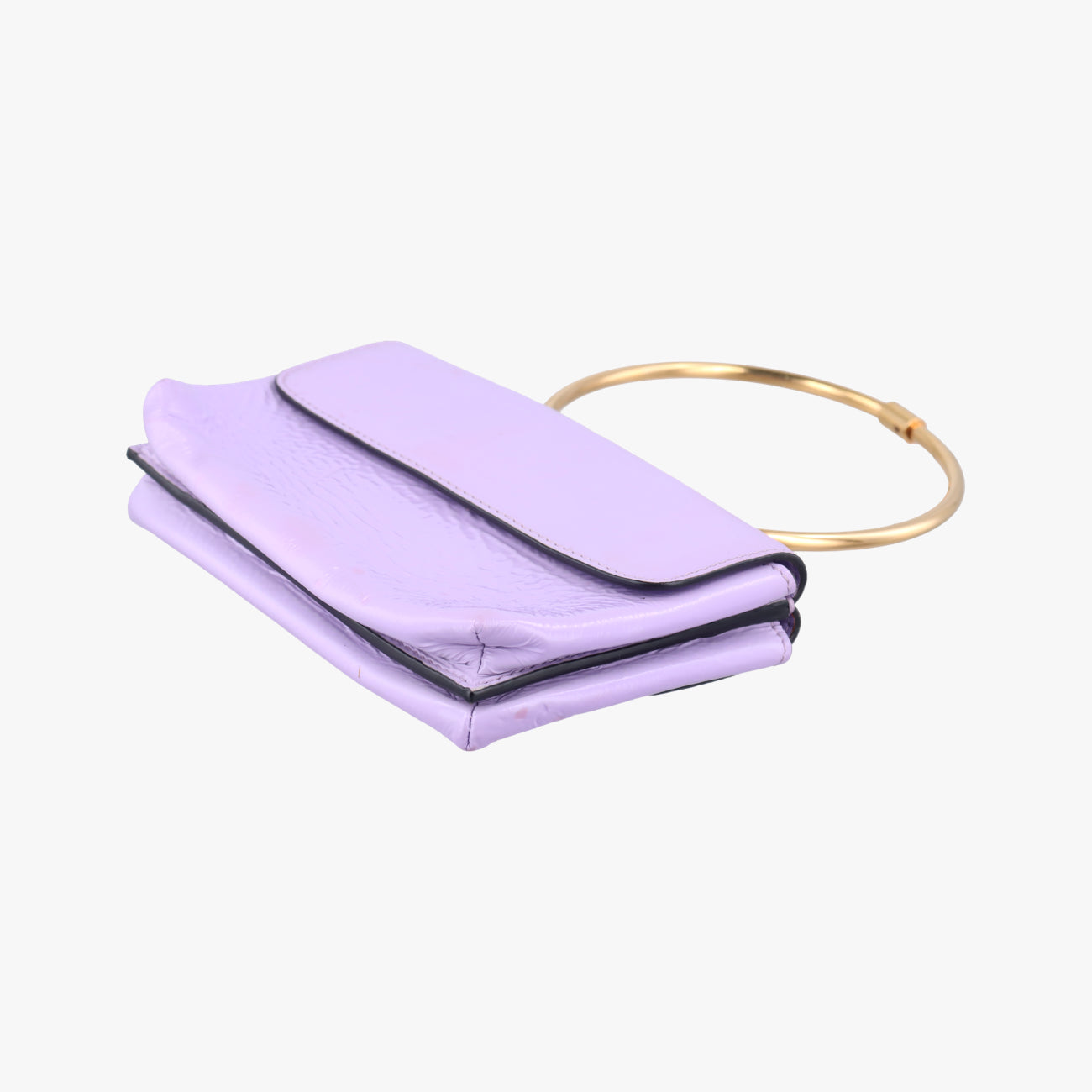 Pre-owned VERSACE La Medusa Purple Patent  shoulderbag | stylenewstar