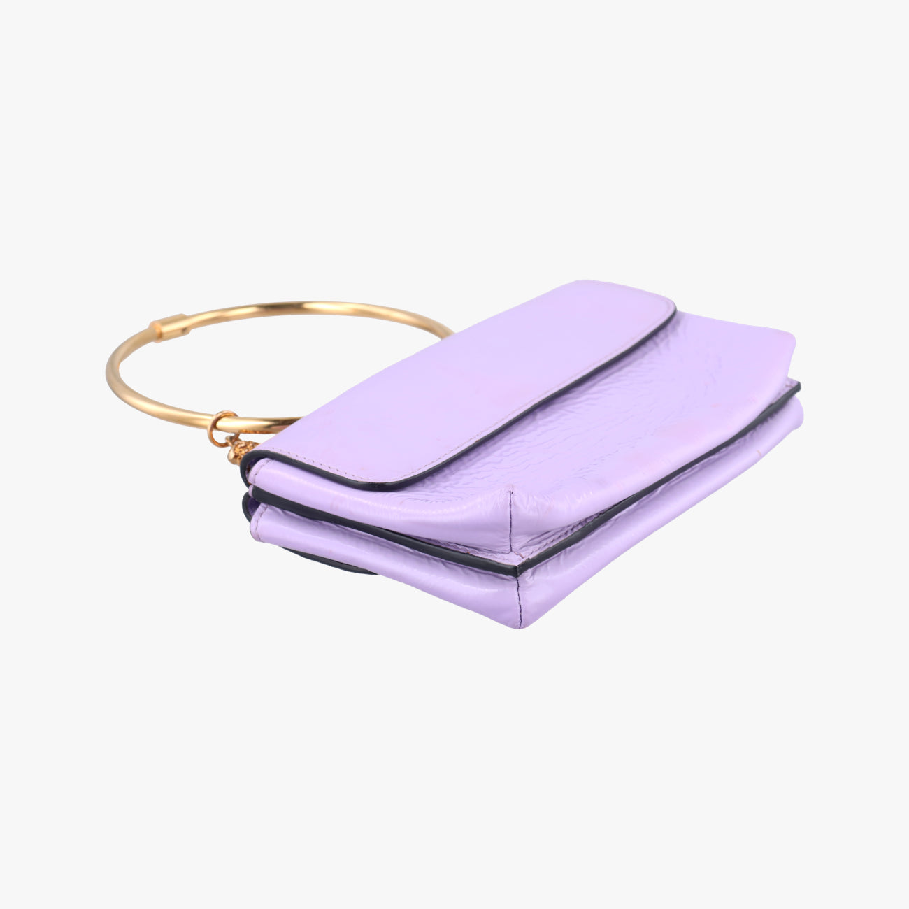 Pre-owned VERSACE La Medusa Purple Patent  shoulderbag | stylenewstar