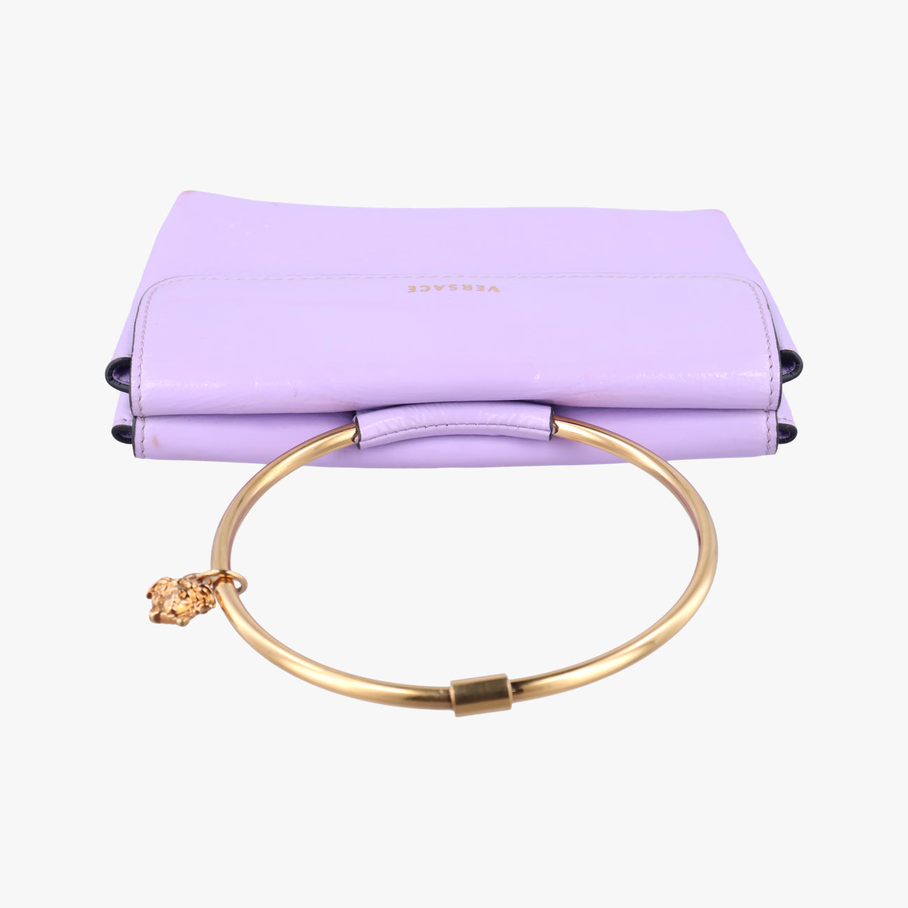 Pre-owned VERSACE La Medusa Purple Patent  shoulderbag | stylenewstar