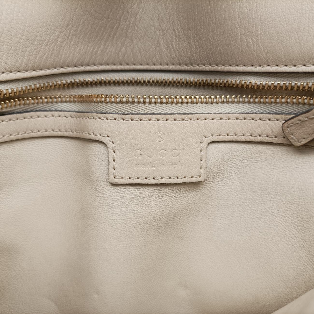 Pre-owned Gucci Blondie Chain White Leather 699268 shoulderbag | stylenewstar