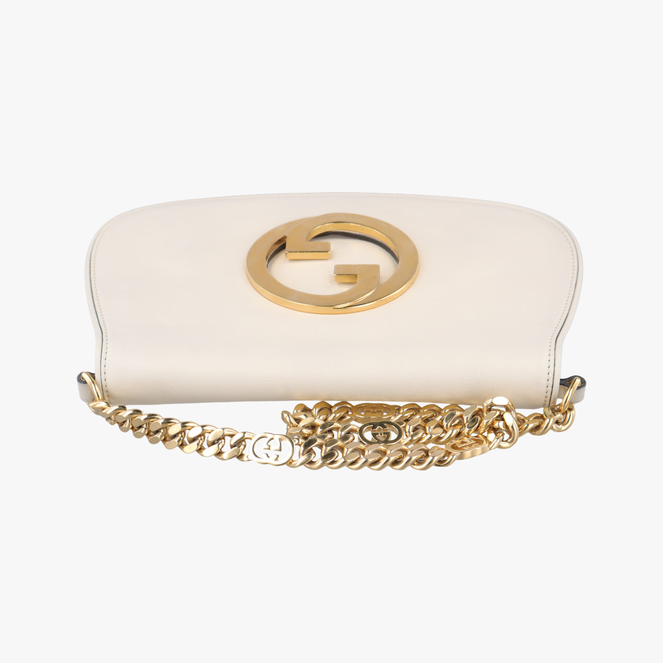 Pre-owned Gucci Blondie Chain White Leather 699268 shoulderbag | stylenewstar