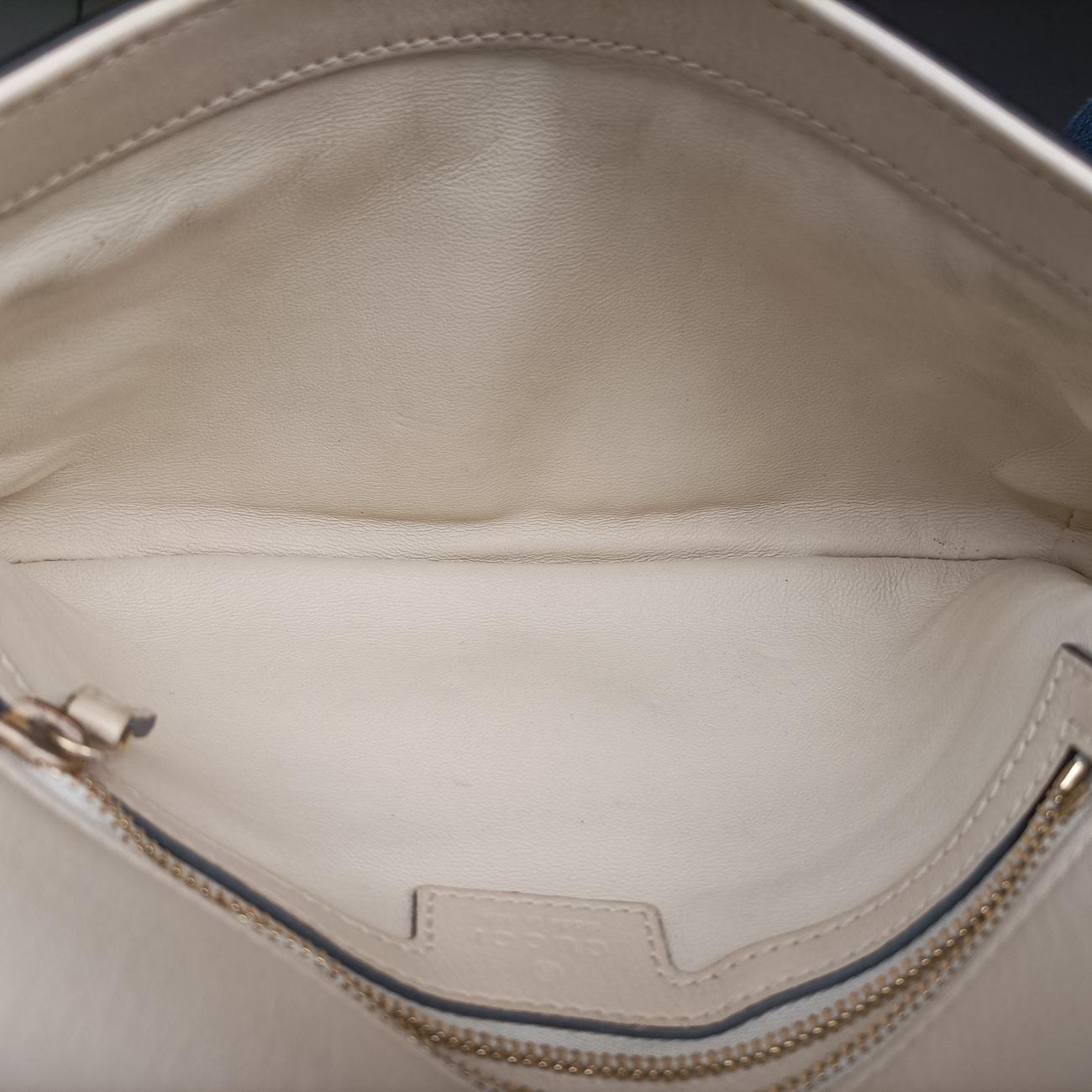 Pre-owned Gucci Blondie Chain White Leather 699268 shoulderbag | stylenewstar