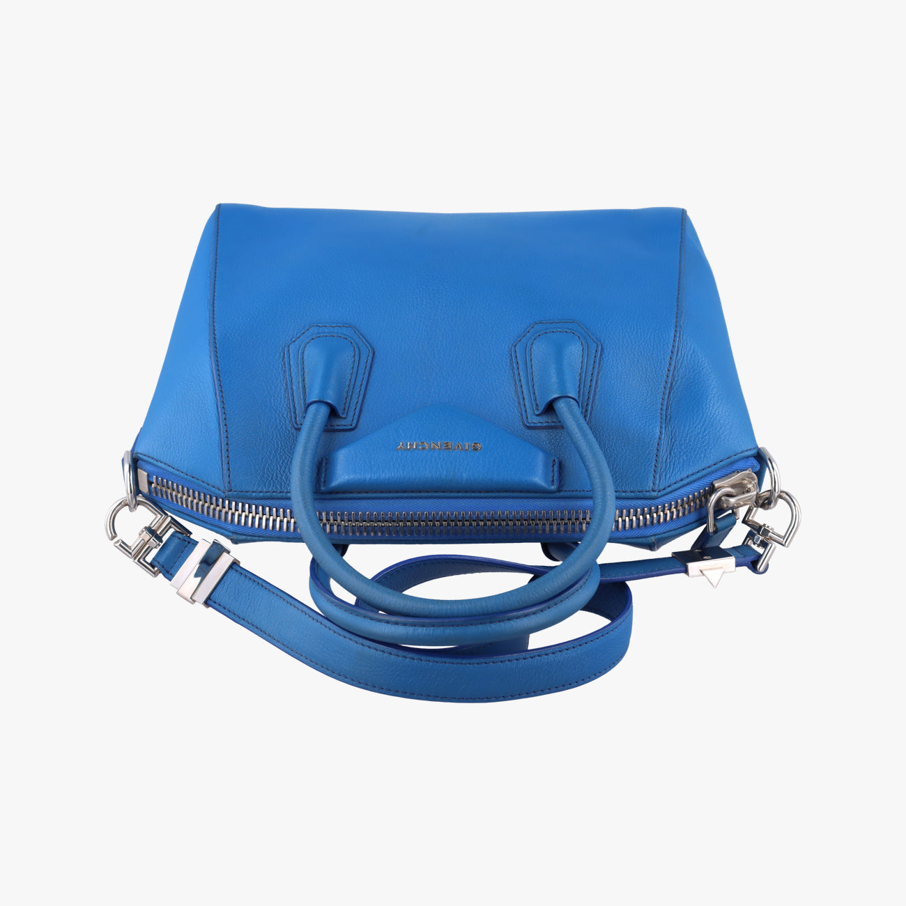 Pre-owned Givenchy Antigona Blue leather  shoulderbag | stylenewstar
