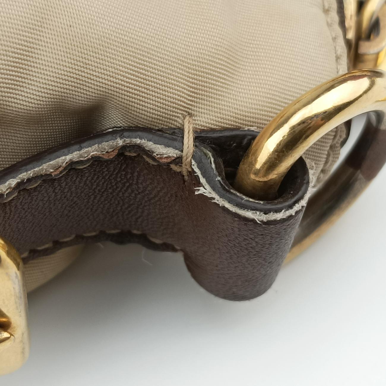 Pre-owned Prada Logo Beige×Brown Nylon BR4261 shoulderbag | stylenewstar