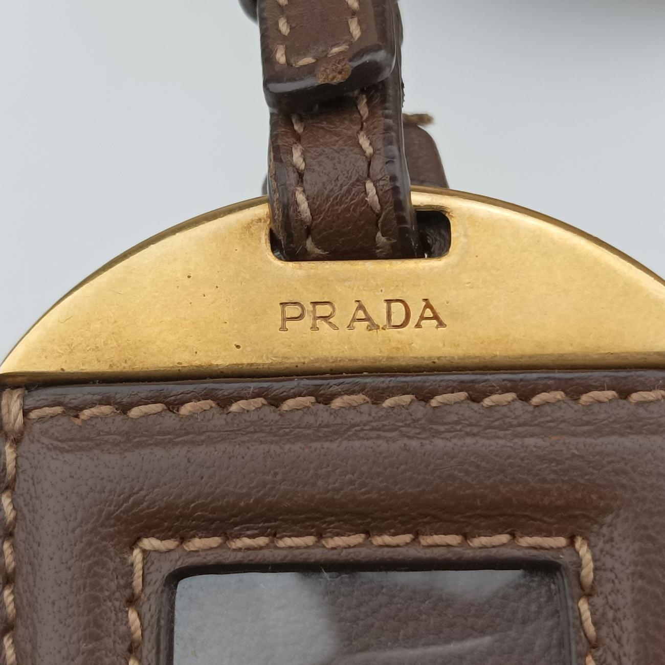Pre-owned Prada Logo Beige×Brown Nylon BR4261 shoulderbag | stylenewstar