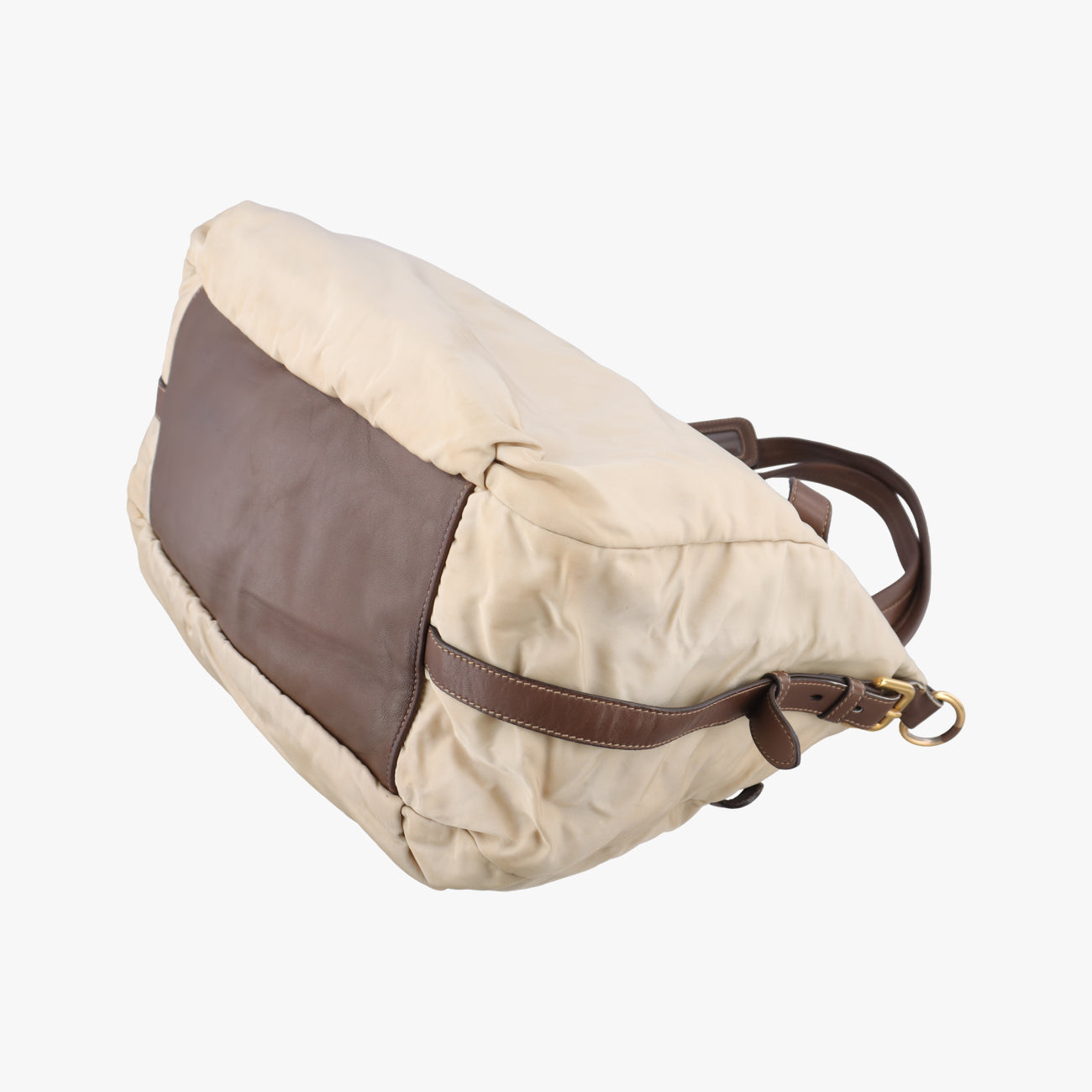 Pre-owned Prada Logo Beige×Brown Nylon BR4261 shoulderbag | stylenewstar