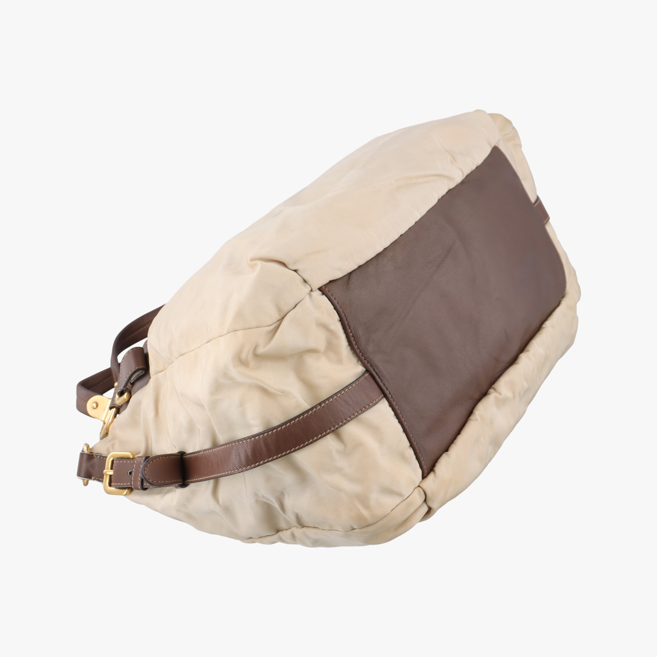 Pre-owned Prada Logo Beige×Brown Nylon BR4261 shoulderbag | stylenewstar