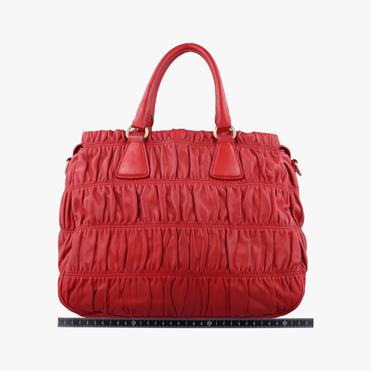 Pre-owned Prada Nappa Gaufre Red Nappa Leather  shoulderbag | stylenewstar