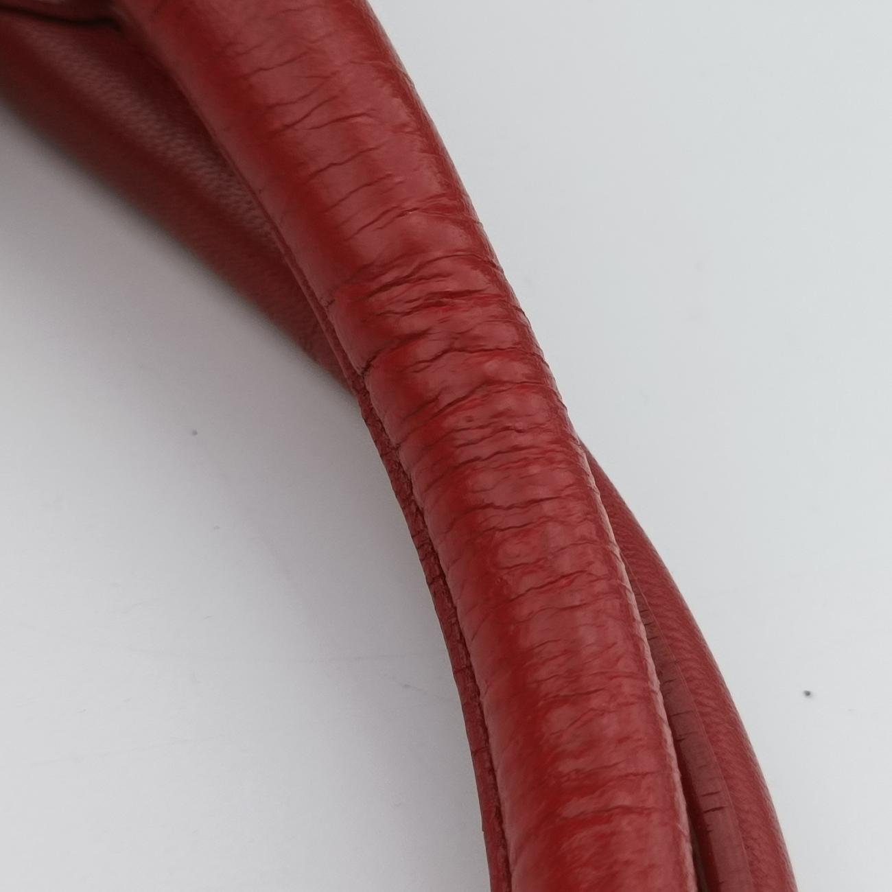 Pre-owned Prada Nappa Gaufre Red Nappa Leather  shoulderbag | stylenewstar