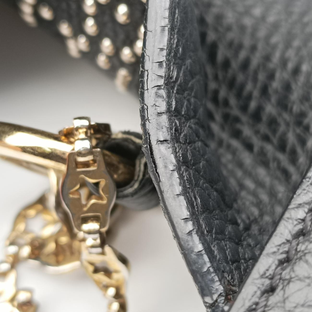 Pre-owned Valentino Textured Black Leather  shoulderbag | stylenewstar