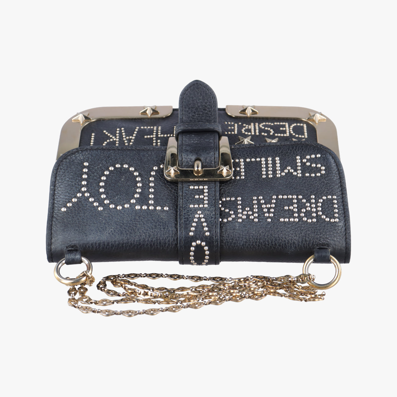 Pre-owned Valentino Textured Black Leather  shoulderbag | stylenewstar