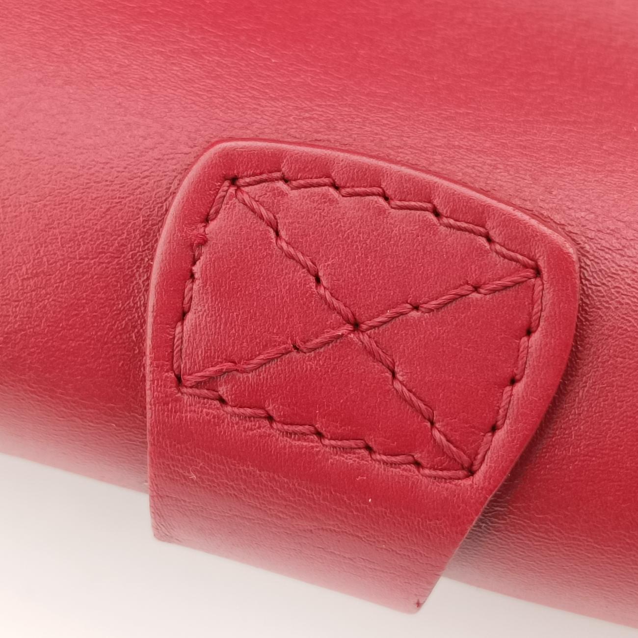 Pre-owned Celine Luggage Mini Shopper Red Leather  handbag | stylenewstar