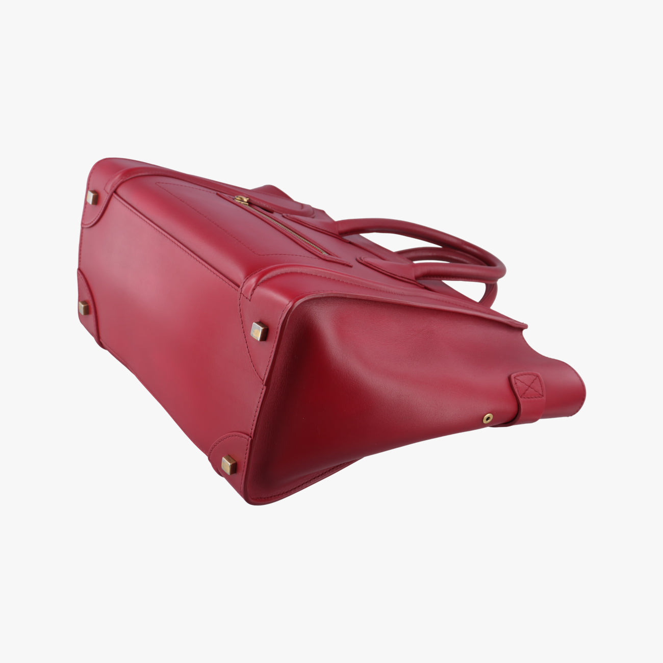 Pre-owned Celine Luggage Mini Shopper Red Leather  handbag | stylenewstar