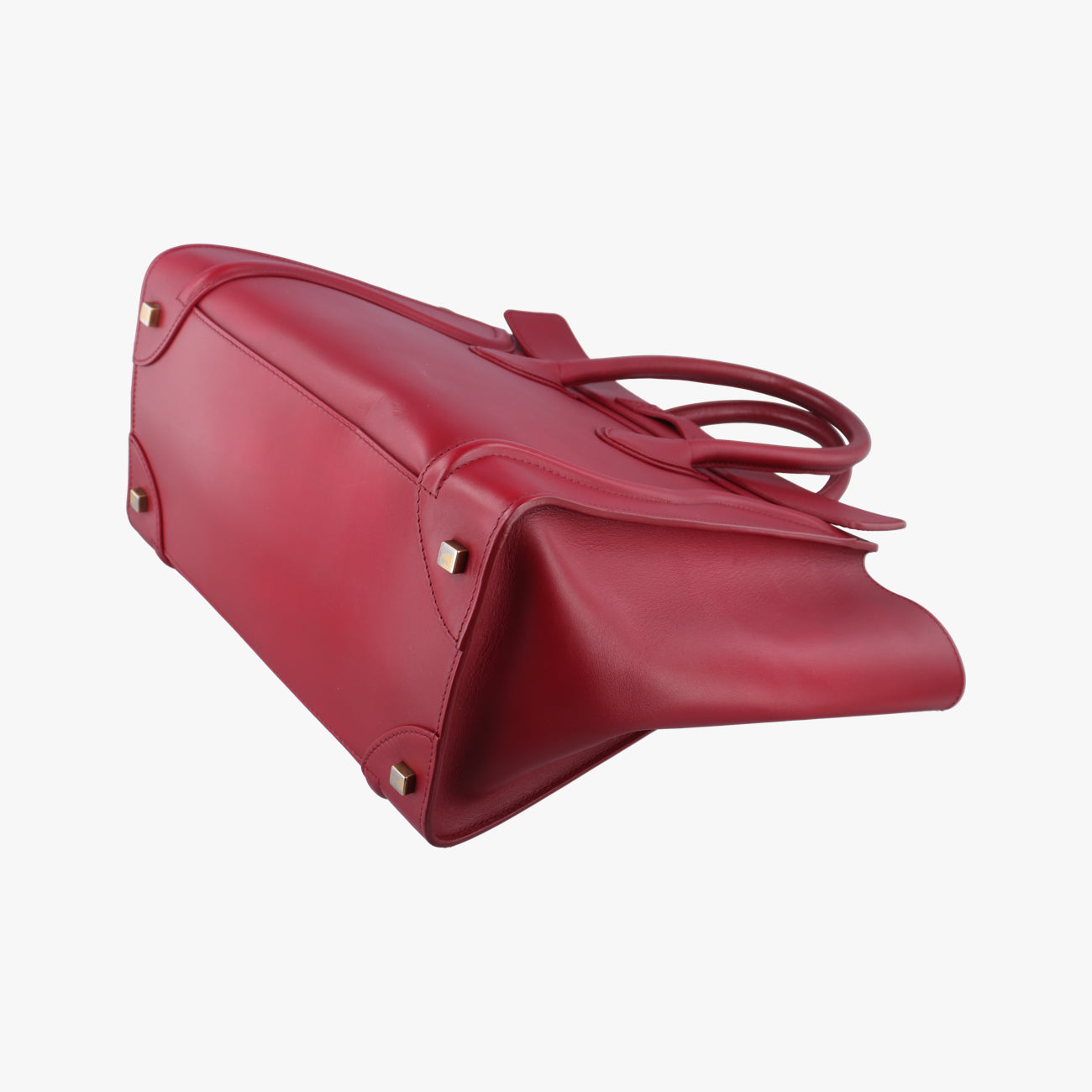 Pre-owned Celine Luggage Mini Shopper Red Leather  handbag | stylenewstar