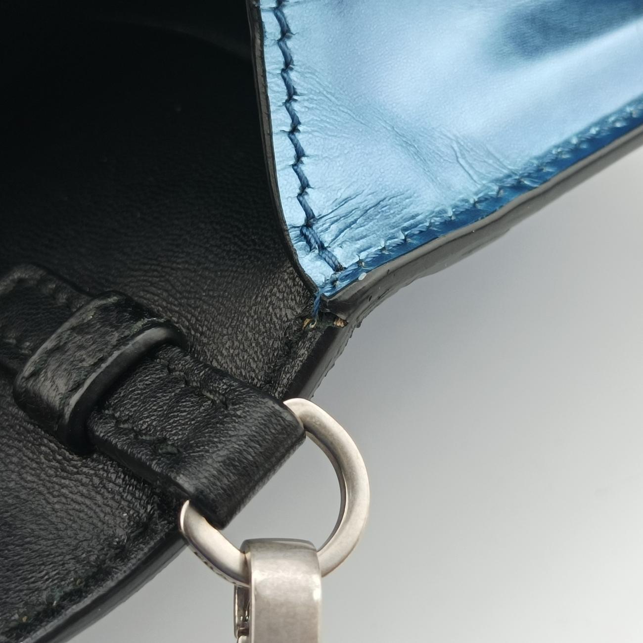 Vintage Prada Cahier Black×Blue Leather×Patent 1BH018 shoulderbag | stylenewstar