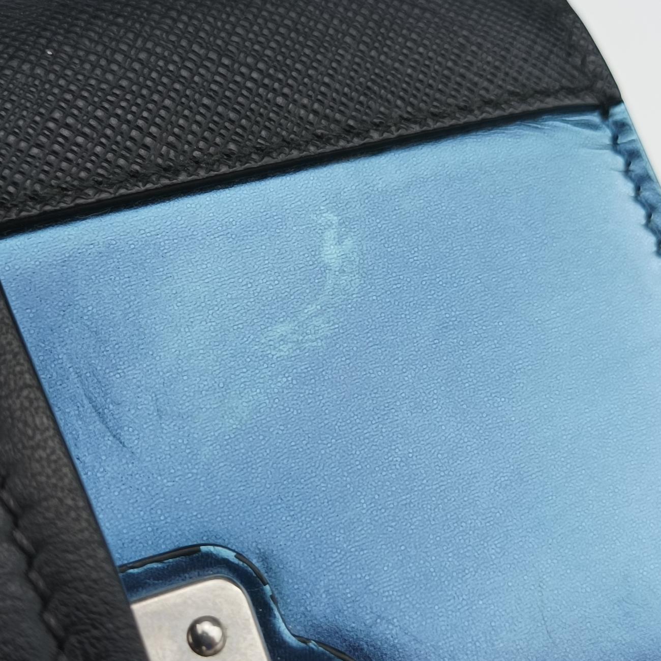 Vintage Prada Cahier Black×Blue Leather×Patent 1BH018 shoulderbag | stylenewstar