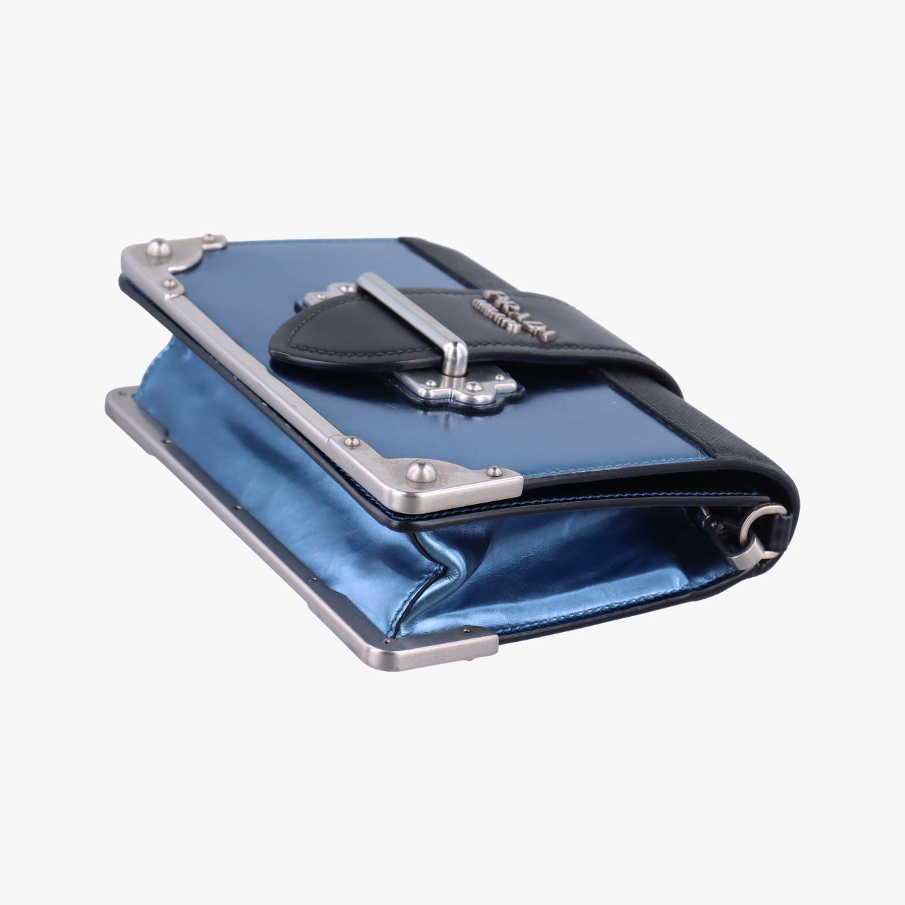Vintage Prada Cahier Black×Blue Leather×Patent 1BH018 shoulderbag | stylenewstar