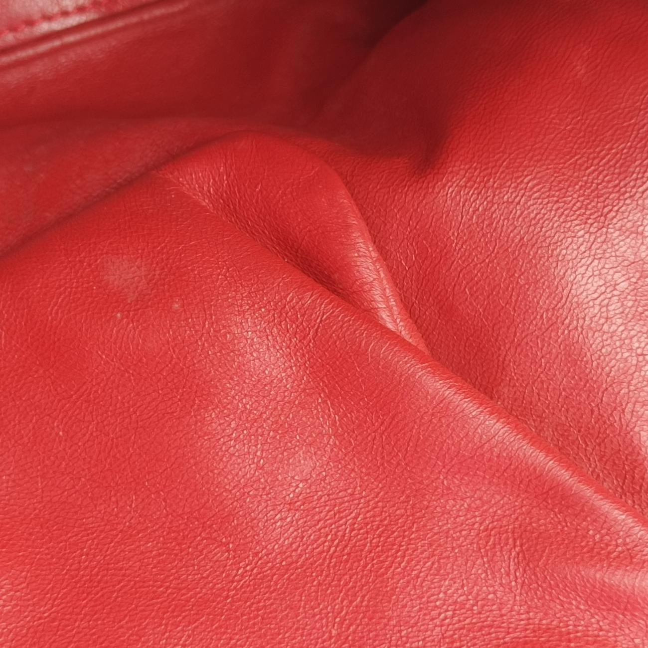 Vintage Celine Luggage Mini Shopper Red Leather  handbag | stylenewstar