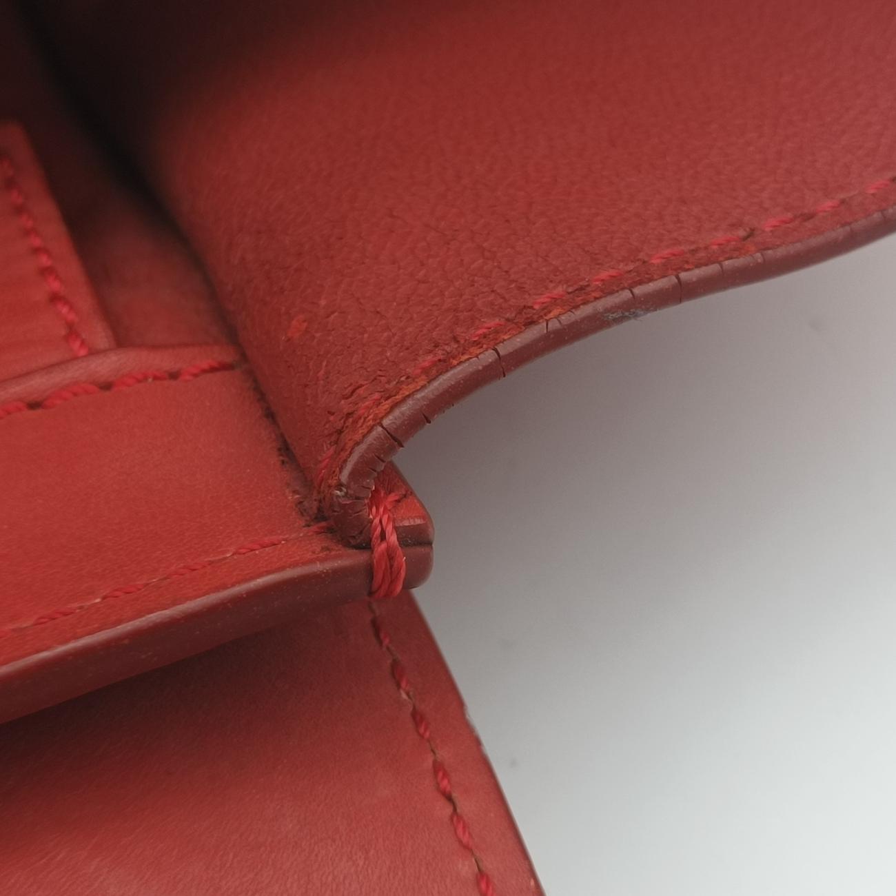 Vintage Celine Luggage Mini Shopper Red Leather  handbag | stylenewstar