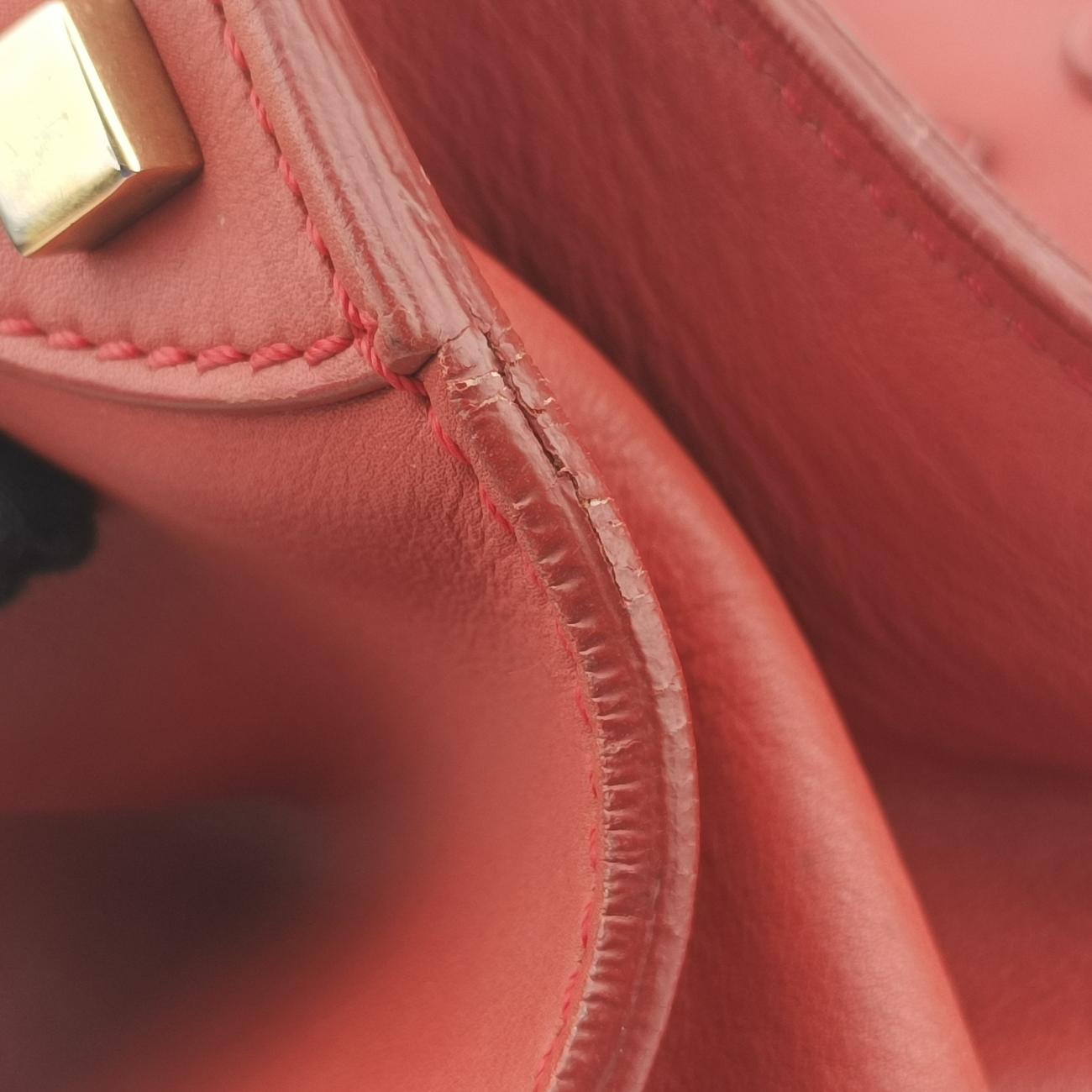 Vintage Celine Luggage Mini Shopper Red Leather  handbag | stylenewstar