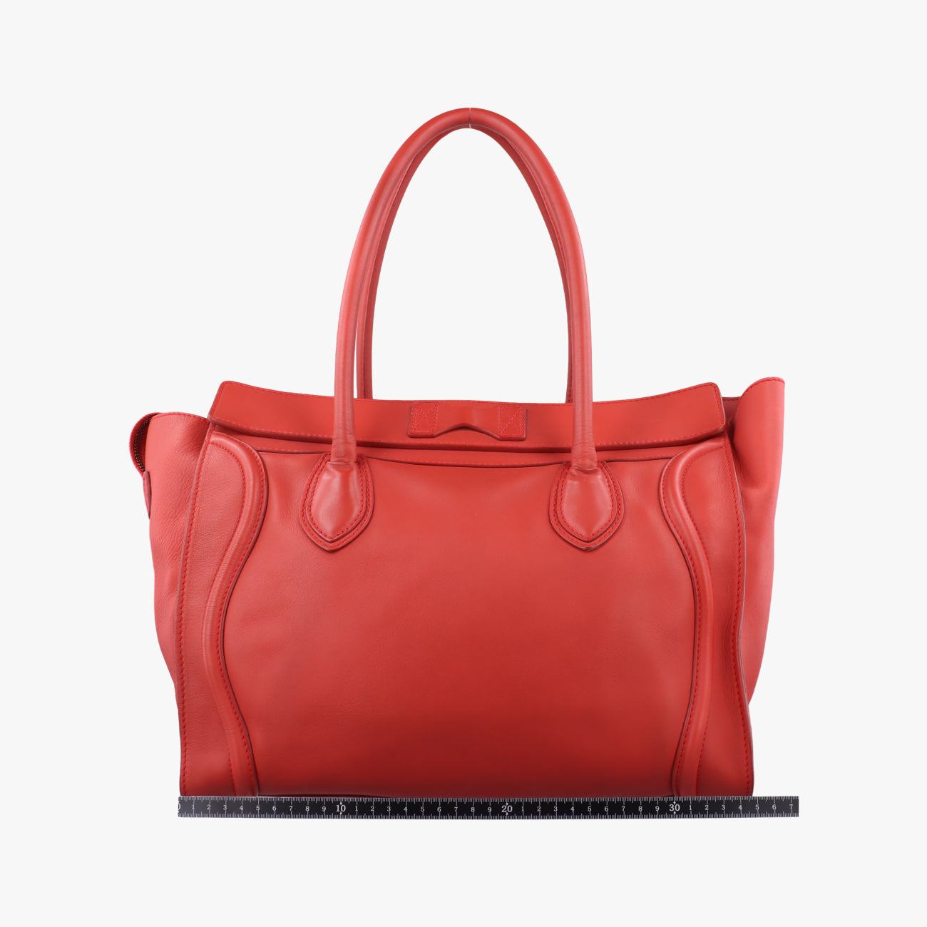 Vintage Celine Luggage Mini Shopper Red Leather  handbag | stylenewstar