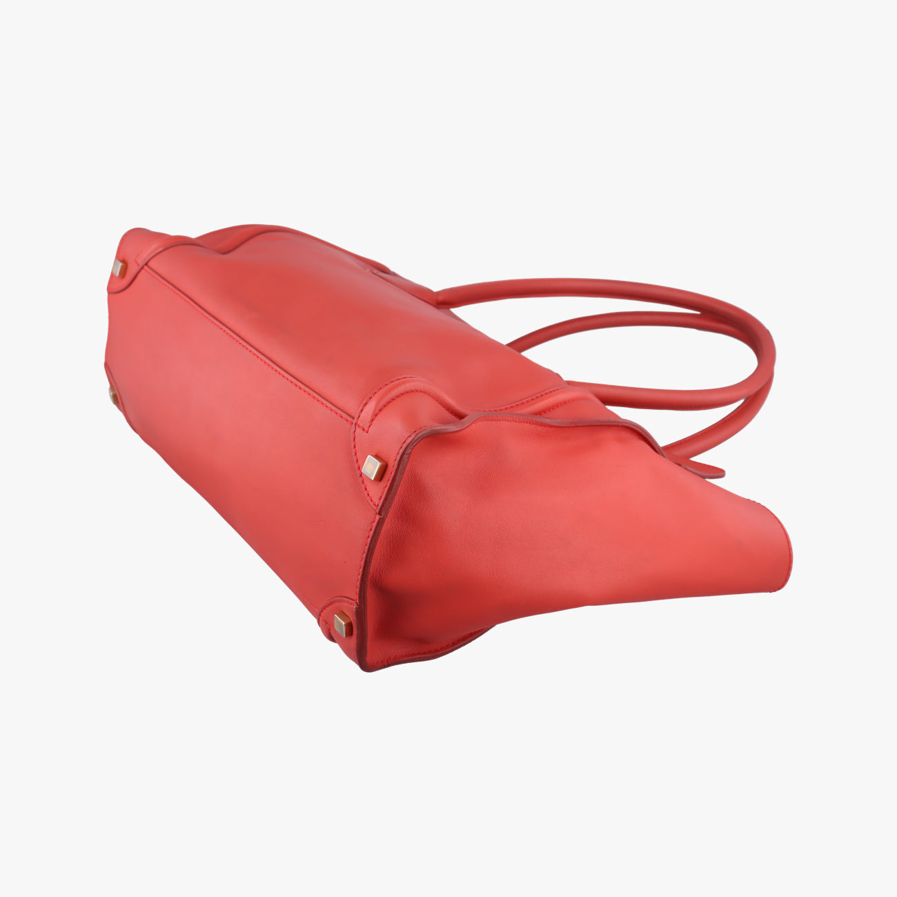 Vintage Celine Luggage Mini Shopper Red Leather  handbag | stylenewstar