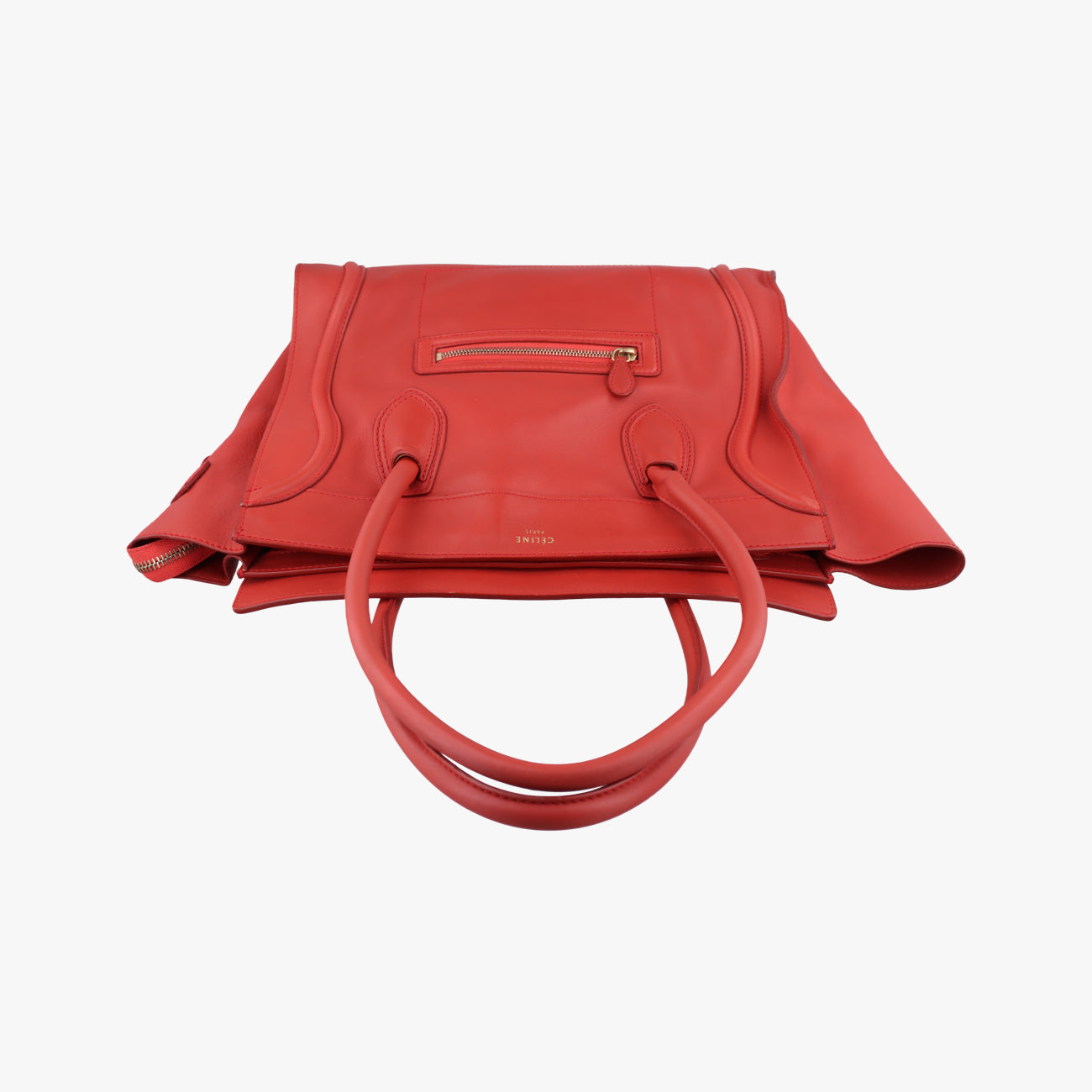 Vintage Celine Luggage Mini Shopper Red Leather  handbag | stylenewstar