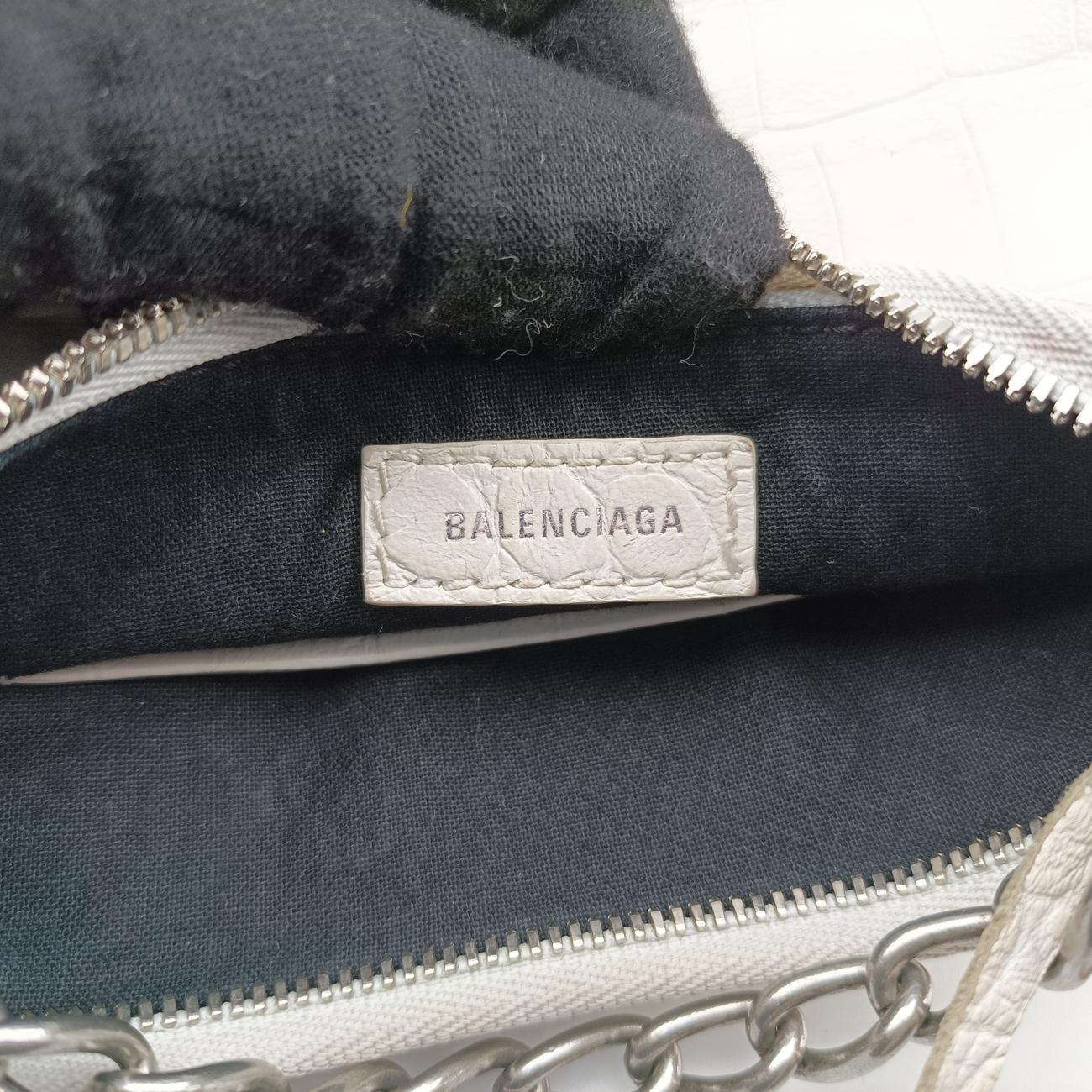 Pre-owned Balenciaga Le Cagole mini White lambskin  shoulderbag | stylenewstar
