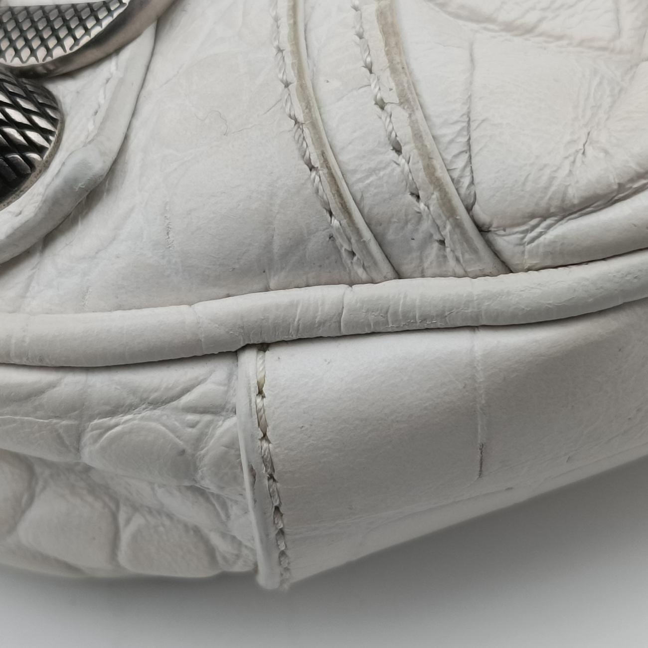 Pre-owned Balenciaga Le Cagole mini White lambskin  shoulderbag | stylenewstar