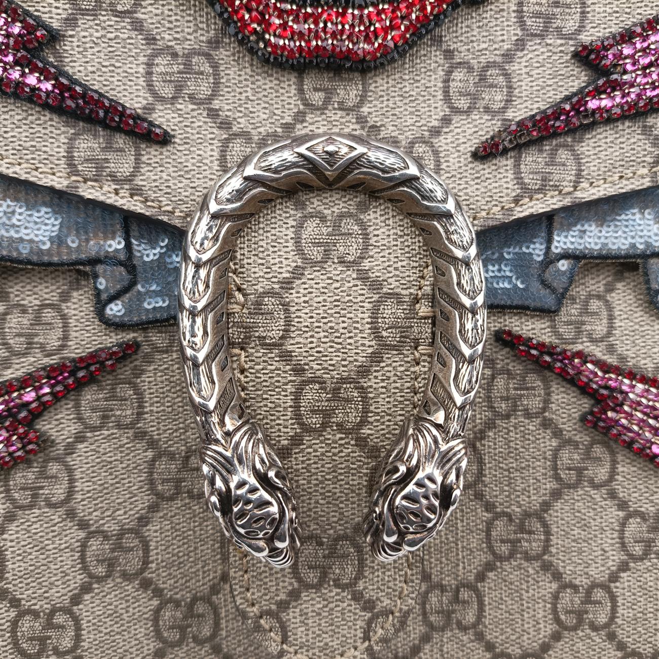 Pre-owned Gucci Dionysus beige×Multicolour PVC coated canvas 400235 shoulderbag | stylenewstar