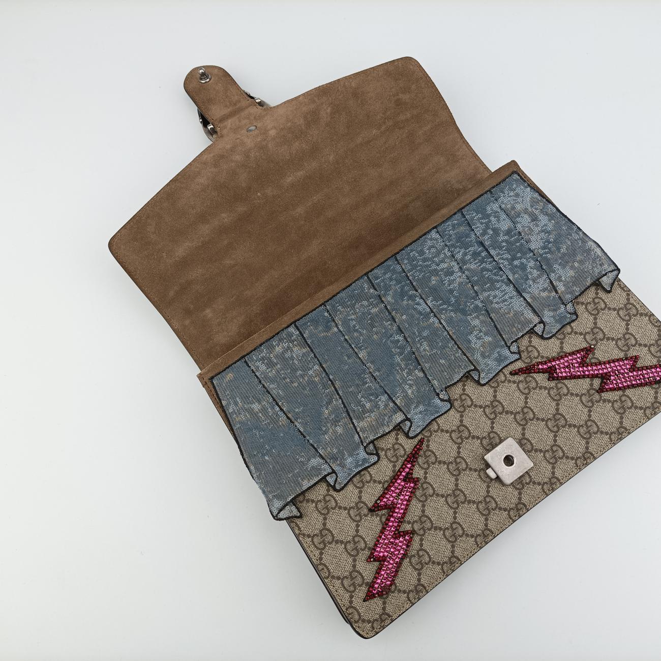 Pre-owned Gucci Dionysus beige×Multicolour PVC coated canvas 400235 shoulderbag | stylenewstar