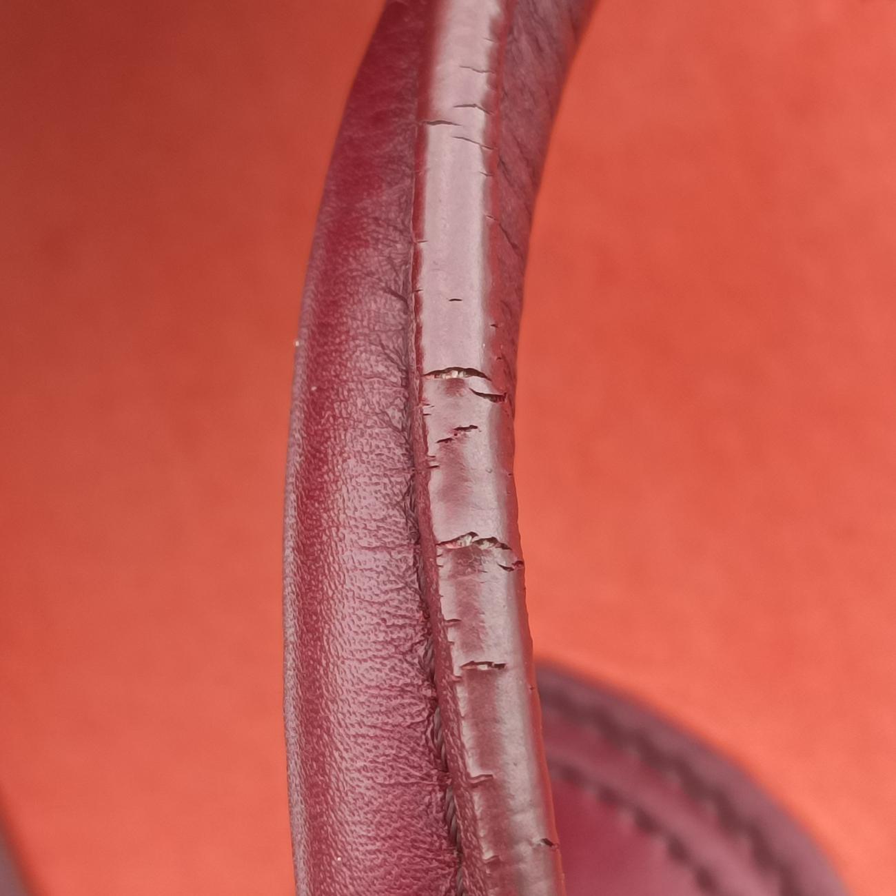 Pre-owned Celine luggage nano shopper Orange×Burgundy Leather×Suede  shoulderbag | stylenewstar