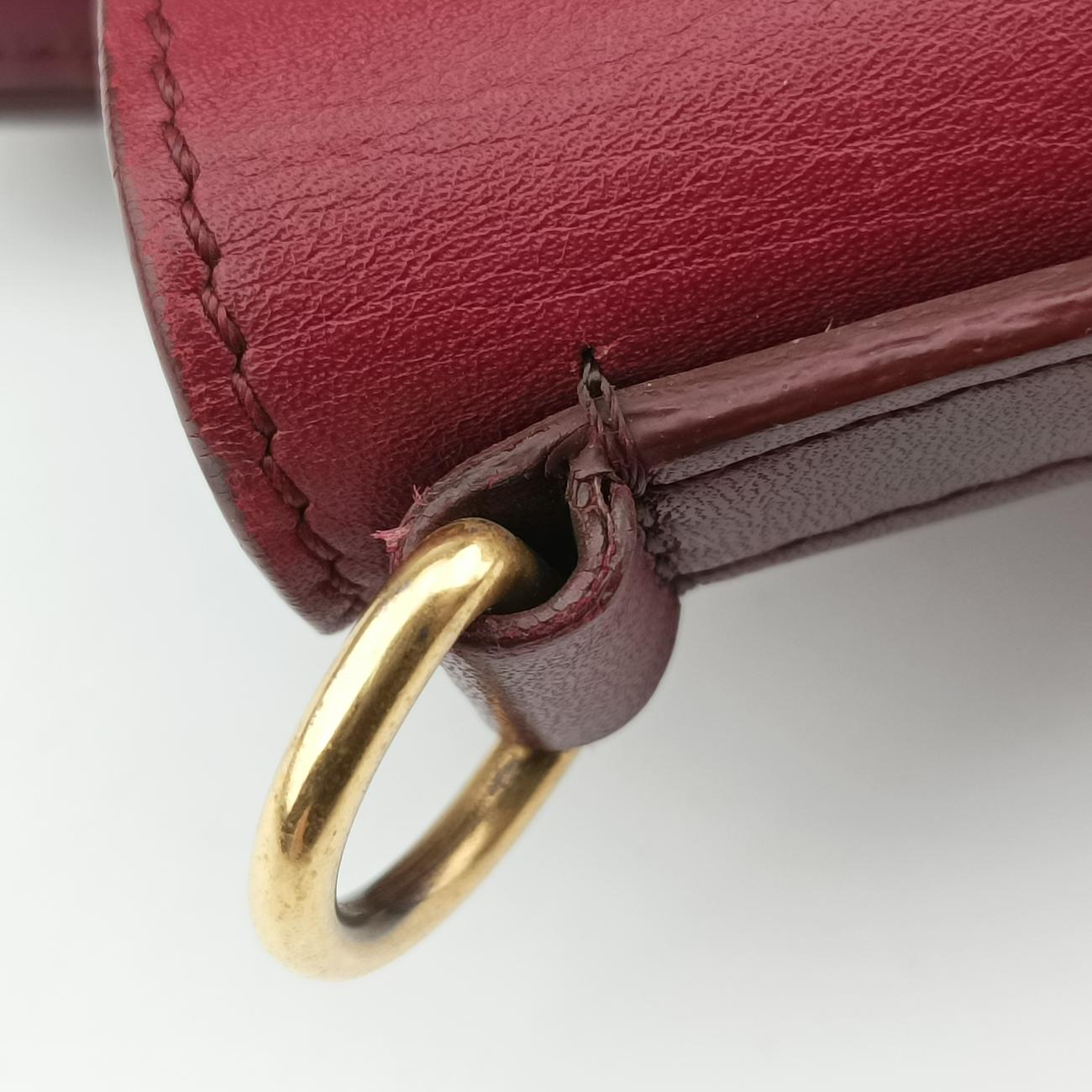 Pre-owned Celine luggage nano shopper Orange×Burgundy Leather×Suede  shoulderbag | stylenewstar