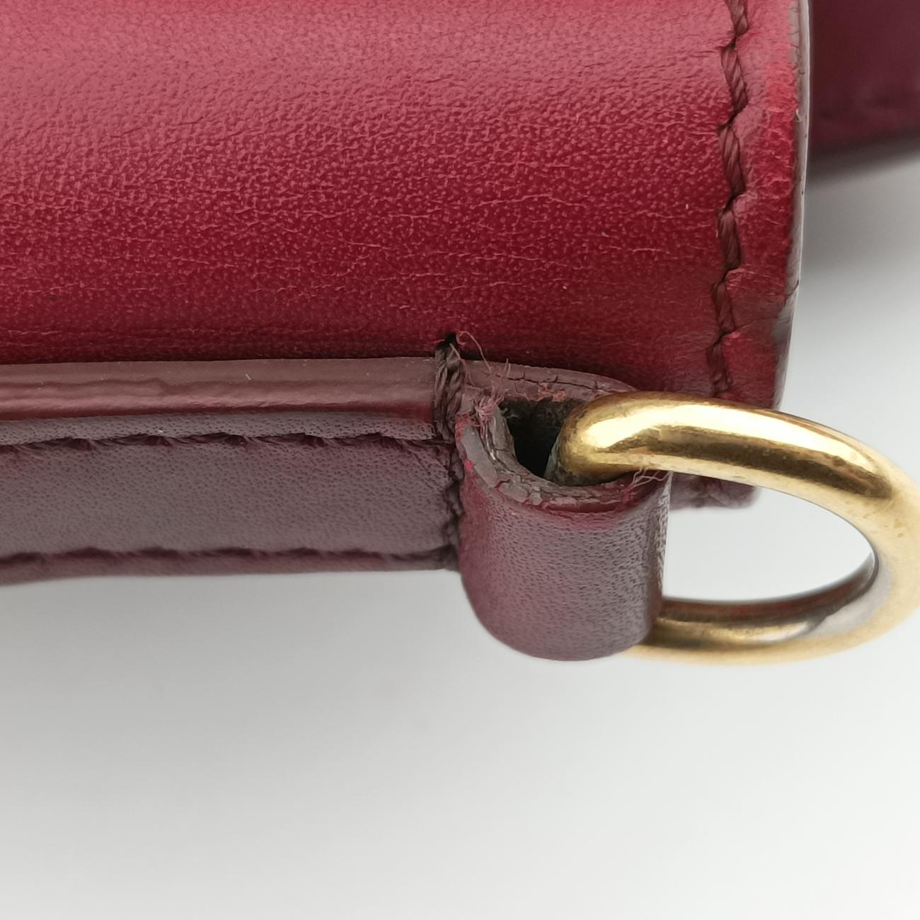 Pre-owned Celine luggage nano shopper Orange×Burgundy Leather×Suede  shoulderbag | stylenewstar