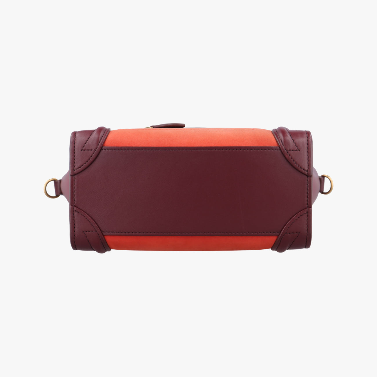 Pre-owned Celine luggage nano shopper Orange×Burgundy Leather×Suede  shoulderbag | stylenewstar
