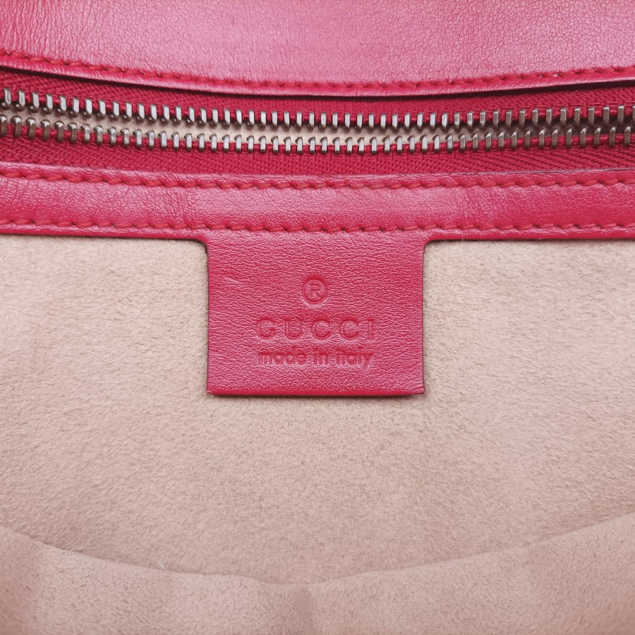 Pre-owned Gucci GG Marmont Red Leather 443497 shoulderbag | stylenewstar