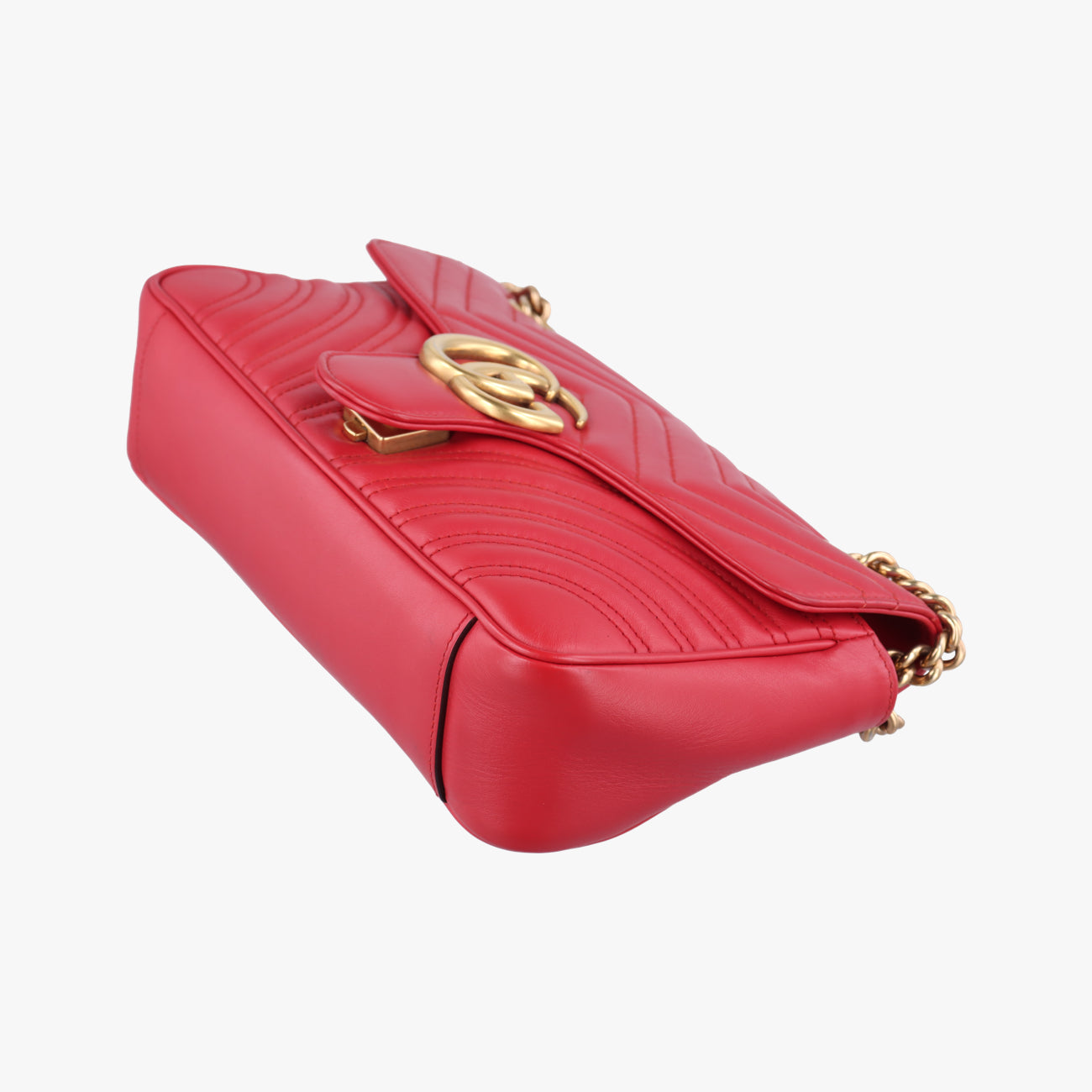 Pre-owned Gucci GG Marmont Red Leather 443497 shoulderbag | stylenewstar